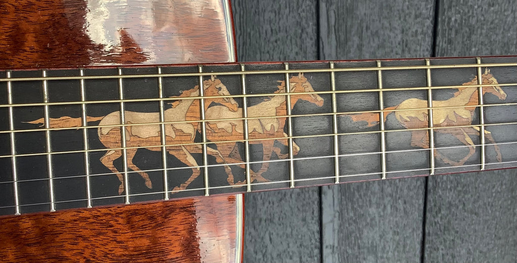 Taylor Custom Shop Grand Concert – Highly Figured Mahogany – Running Horses Inlay